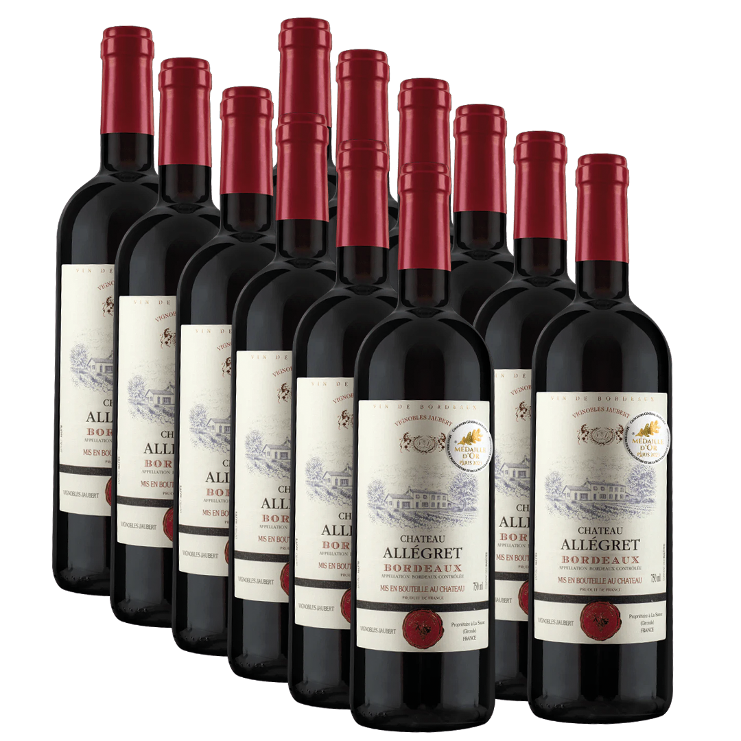 12x Gold-Premium Bordeaux Château Allegret